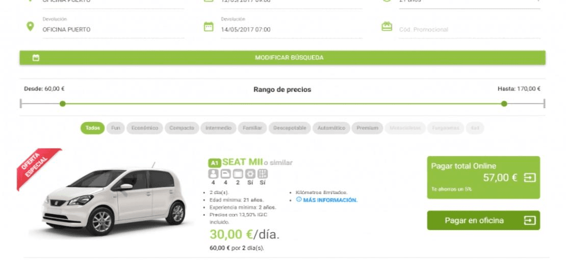 Selección de Vehículo