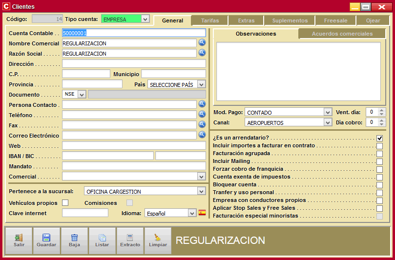 Gestión de clientes